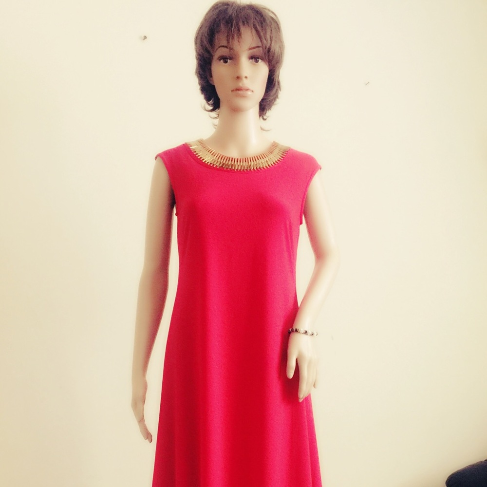 Pretty Jeweled neckline Red Dress !!!